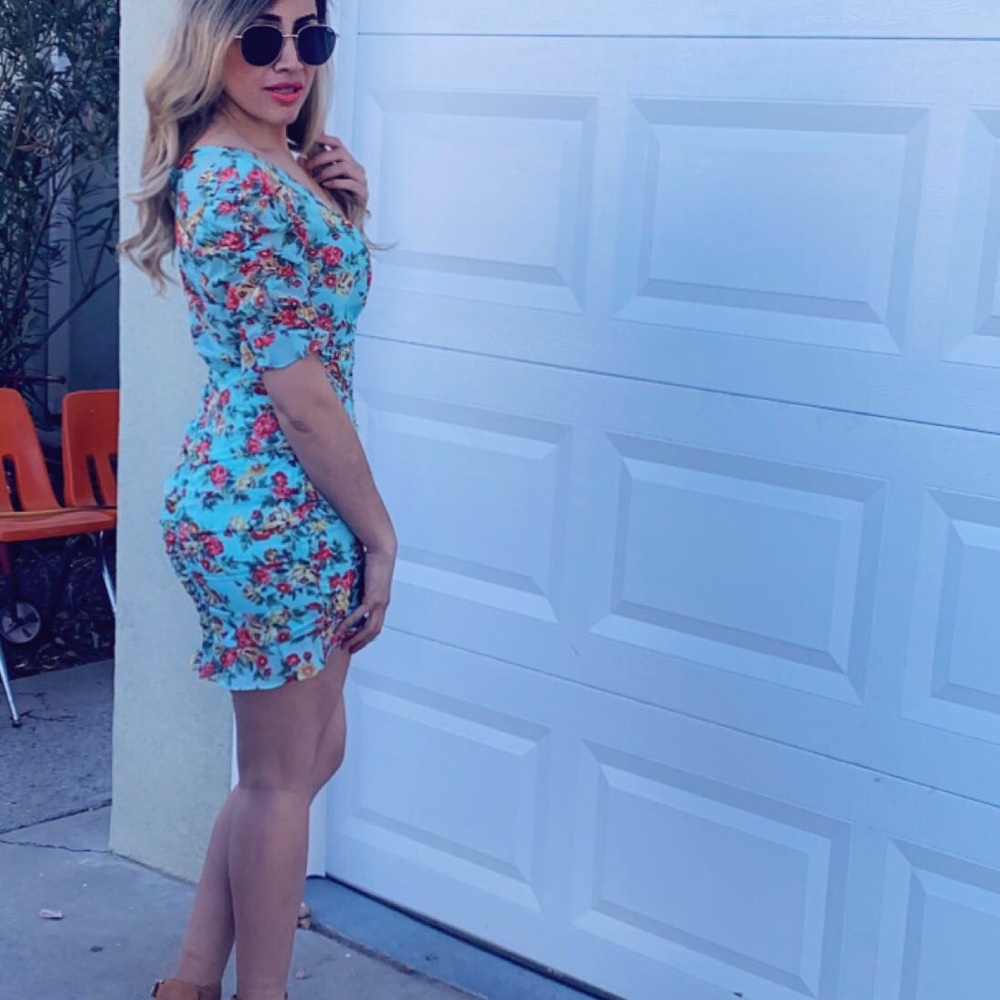 Ruched  floral dress